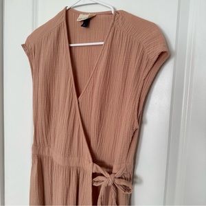 Universal Thread Women’s Short Sleeve Midi Wrap Dress 100% Cotton Size Small